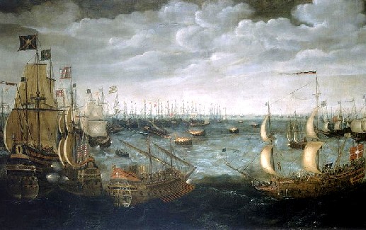 English Fireships Attacking Spanish Armada